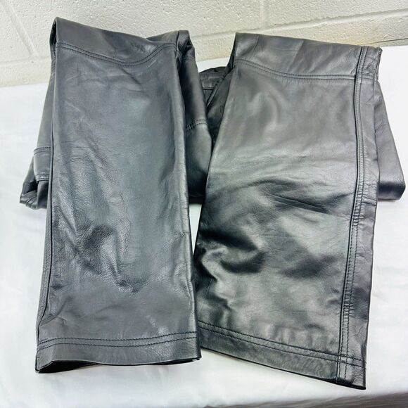 HOMME + FEMME LEATHER PANTS NEW SZ 36x32, New Without Tags, Retails for 700$ - Picture 3 of 12